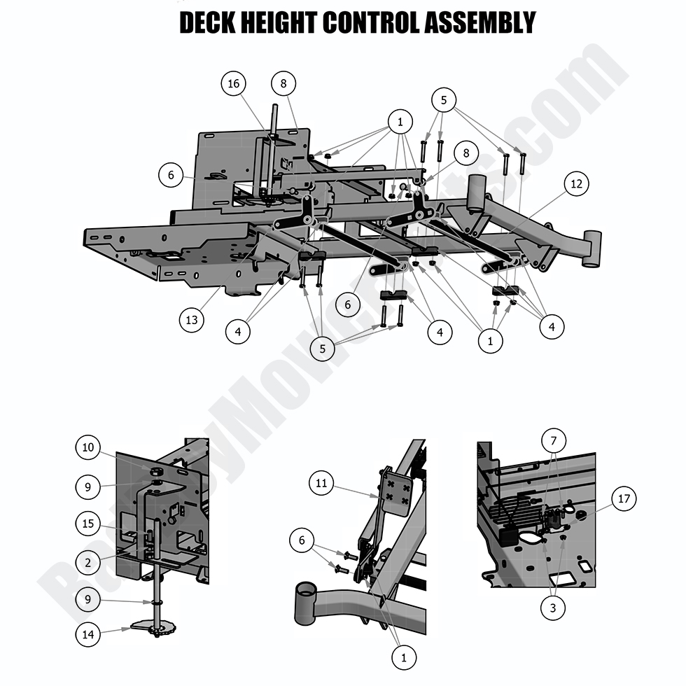 1701 - Bad Boy Mower Parts Lookup > 2018 > MZ > Deck Height Control Assembly